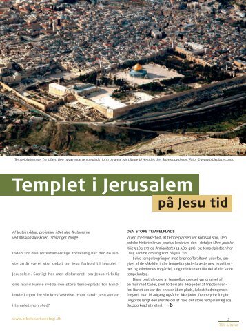 Templet i Jerusalem - Selskab for Bibelsk Arkæologi