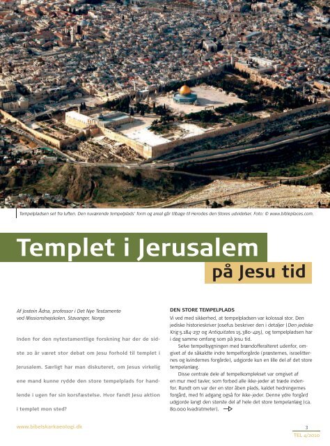 Templet i Jerusalem - Selskab for Bibelsk Arkæologi