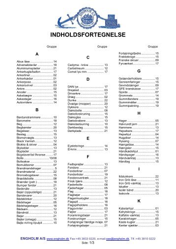 Se indholdsfortegnelse - Engholm A/S