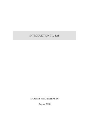 INTRODUKTION TIL SAS - Mogens