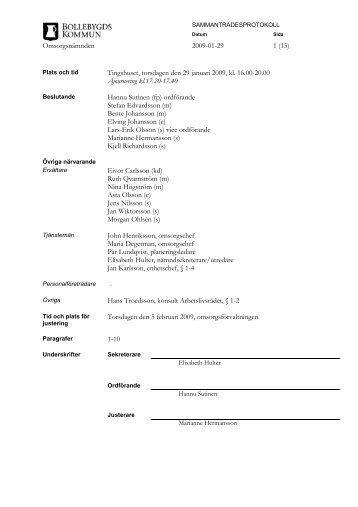 Omsorgsnämnden 2009-01-29.pdf - Bollebygd kommun