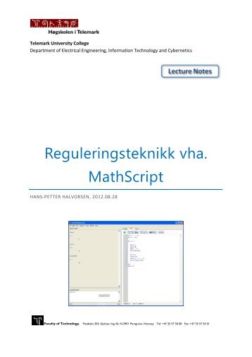 Reguleringsteknikk vha MathScript