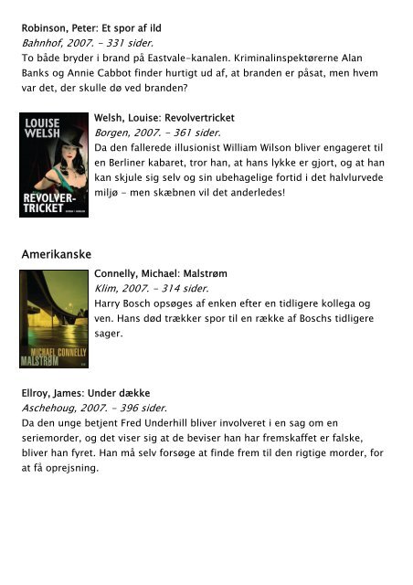 Årets bøger 2007 - krimi og spænding - Vejle Bibliotekerne