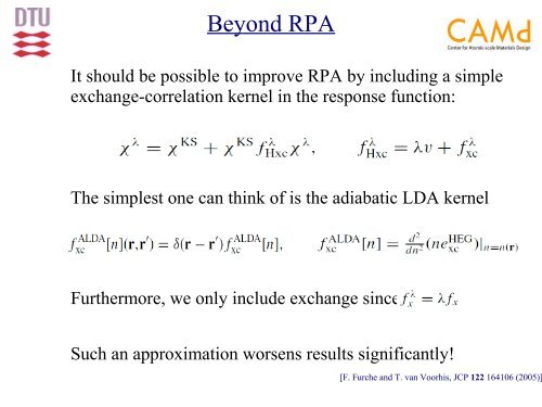 Extending the random phase approximation with renormalized ...