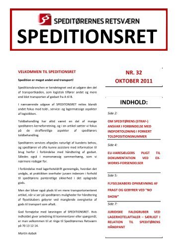 Speditionsret nr. 32 - Danske Speditører