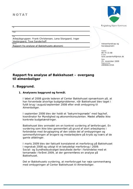 Rapport fra analyse af Bakkehuset.pdf - Ringkøbing-Skjern Kommune