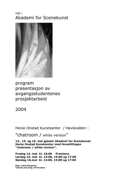 Akademi for Scenekunst program presentasjon av ...
