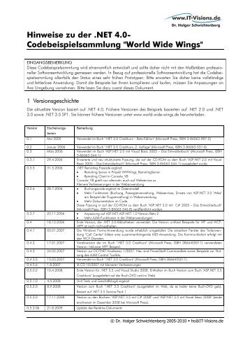 Hinweise zu der .NET 4.0- Codebeispielsammlung "World Wide ...