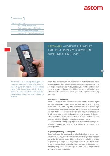 Ascom d81 - produktblad - Ascom Danmark