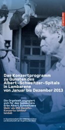 Das Konzertprogramm zu Gunsten des Albert-Schweitzer-Spitals in ...