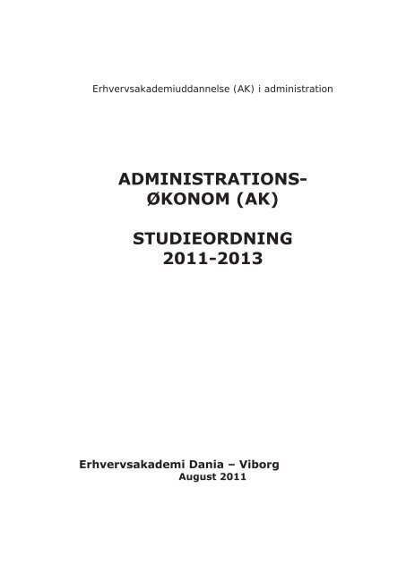 Studieordning - Erhvervsakademi Dania