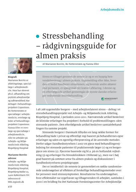 Stressbehandling – rådgivningsguide for almen praksis - Bispebjerg ...