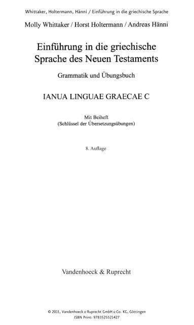 Einführung in die griechische Sprache des Neuen Testaments