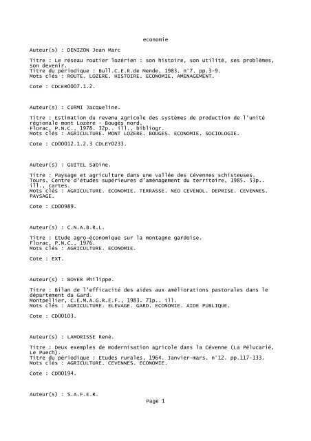 Economie Pdf 259 01 Ko Parc National Des Cevennes