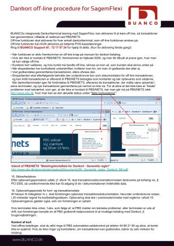 Dankortterminal off-line procedure - BUANCO
