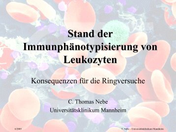 Stand der Immunphänotypisierung von Leukozyten - INSTAND eV