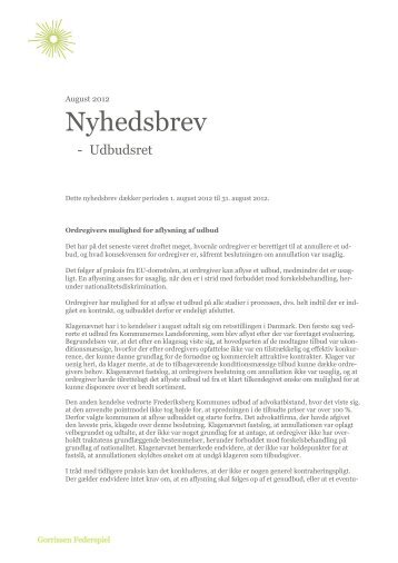 Nyhedsbrev - Gorrissen Federspiel