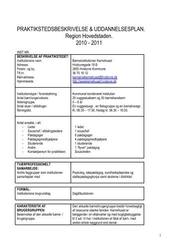 PRAKTIKSTEDSBESKRIVELSE & UDDANNELSESPLAN