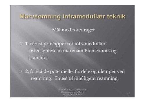 Marvsøm intramedullær teknik