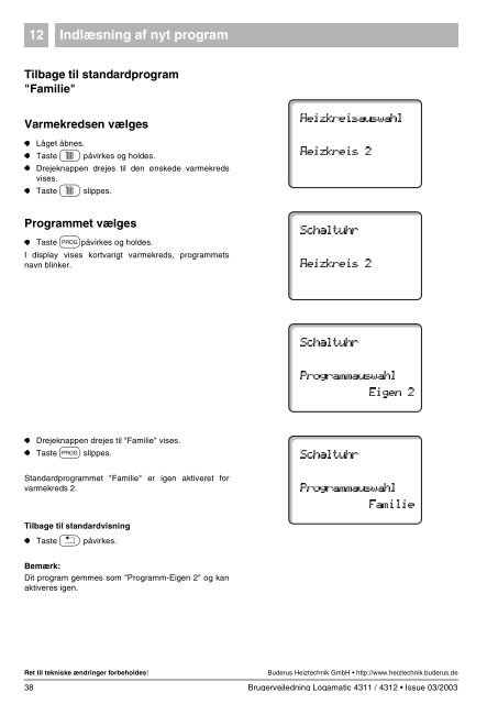 Brugervejledning - Buderus