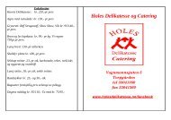 Koldtbord meny - Holes Delikatesse & Catering