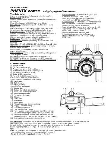 PHENIX DC828N enögd spegelreflexkamera - Photax