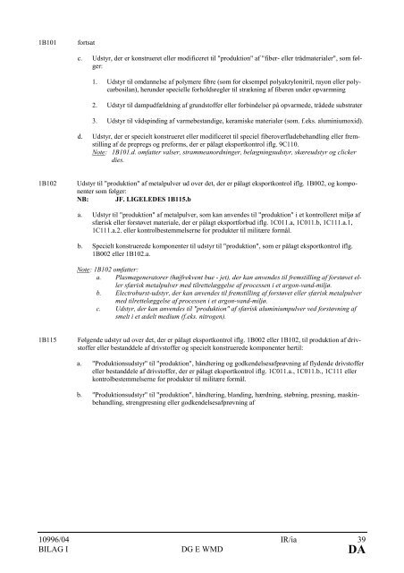 Rådets forordning om ændring og ajourføring af forordning (EF)