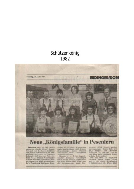 Chronik - Bildersammlung - Schützenverein St. Ulrich Pesenlern eV