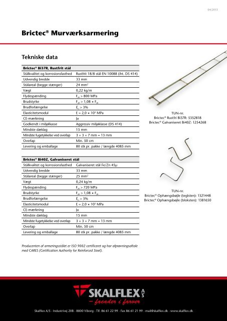 BRICTEC® MURVÆRKSARMERING - Skalflex