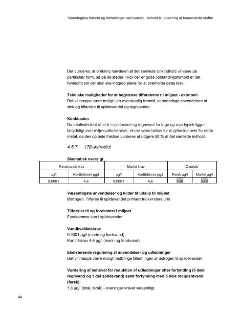 Teknologiske forhold og indretninger ved overløb i forhold til ... - Cowi