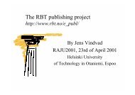 The RBT publishing project - XML Finland