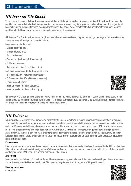 Download cadmagasinet 46 som PDF-fil her - NTI CADcenter