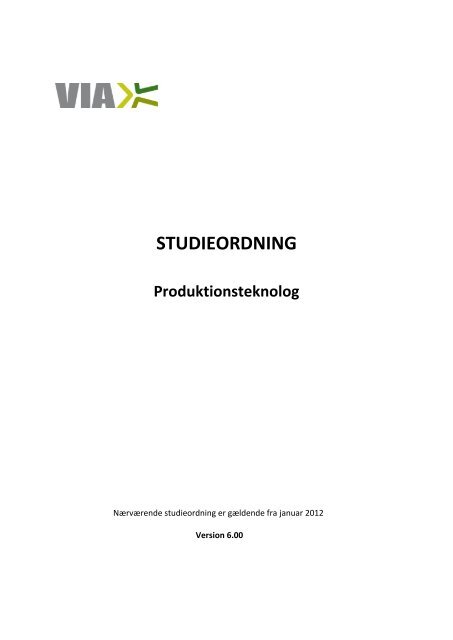 STUDIEORDNING - VIA University College