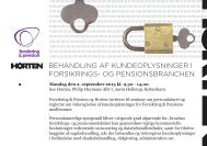 BEHANDLING AF KUNDEOPLYSNINGER I FORSIKRINGS ... - Horten