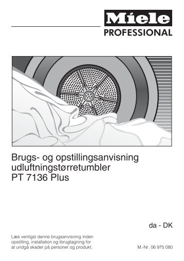 Tørretumbler PT7136Plus - Ejerforeningen Emdrupvej 12-20 ...