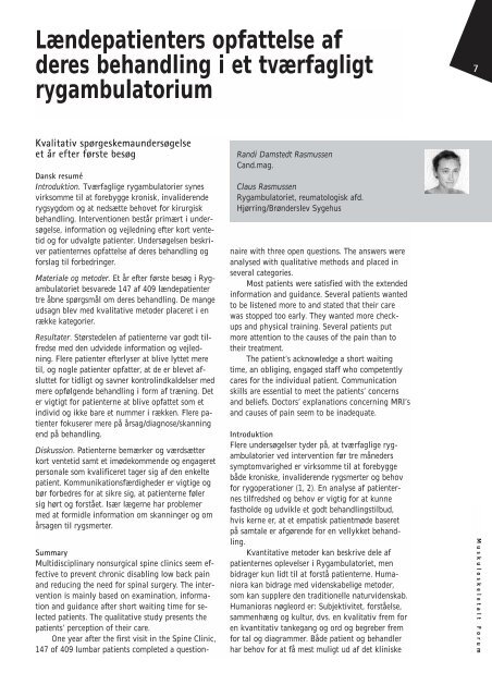 Muskuloskeletalt Forum - 3/2003 (pdf) - Fagforum for ...