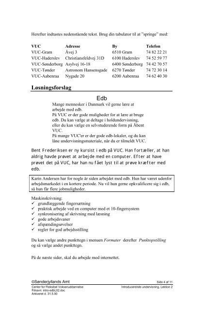 Introduktion til faget Edb - Horsens HF og VUC