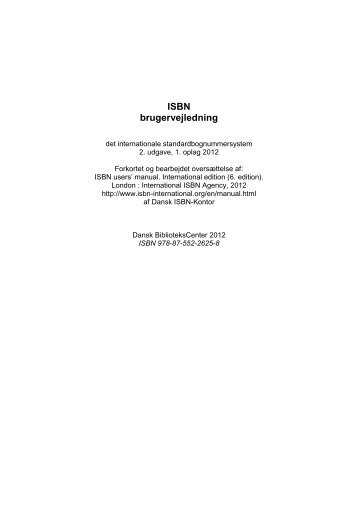 Det internationale standarbognummer system - Dansk ISBN Kontor