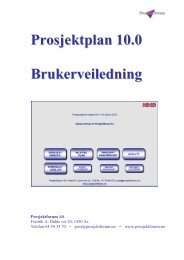 Prosjektplan 10.0 - Brukerveiledning