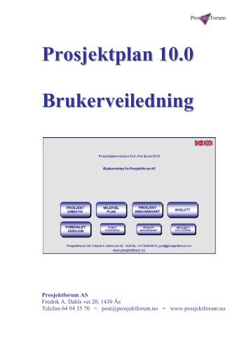 Prosjektplan 10.0 - Brukerveiledning