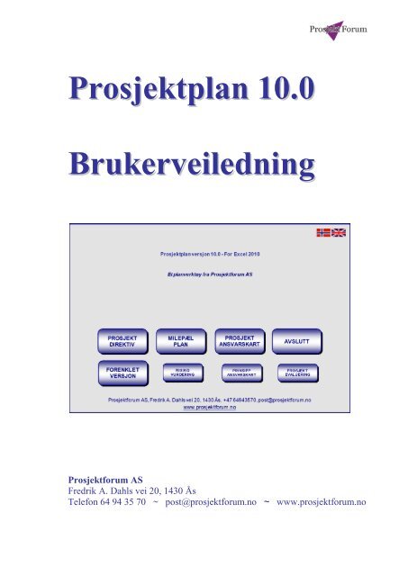 Prosjektplan 10.0 - Brukerveiledning