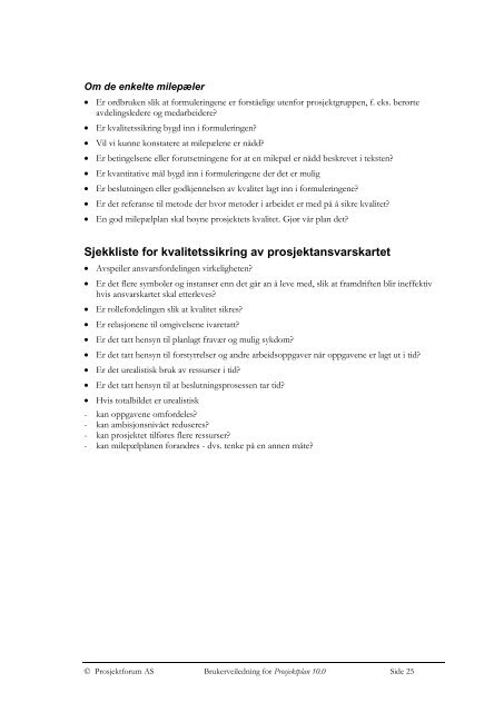 Prosjektplan 10.0 - Brukerveiledning