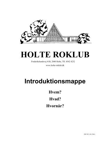 Velkommen til Holte Roklub - en introduktionsmappe