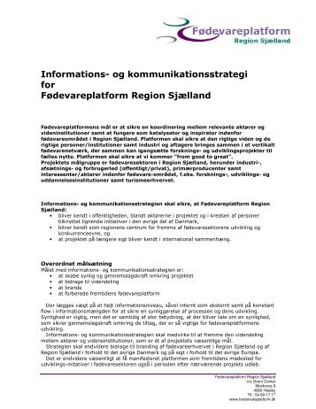 Informations- og kommunikationsstrategi for Fødevareplatform ...