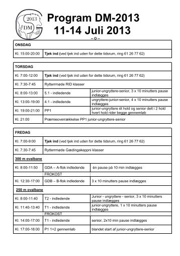 Program DM-2013 11-14 Juli 2013 - DM RID & Gædingakeppni 2013