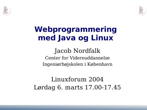 Webprogrammering med Java og Linux