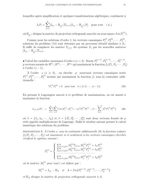 LES ANALYSES CANONIQUES SIMPLE ET GÉNÉRALISÉE ...