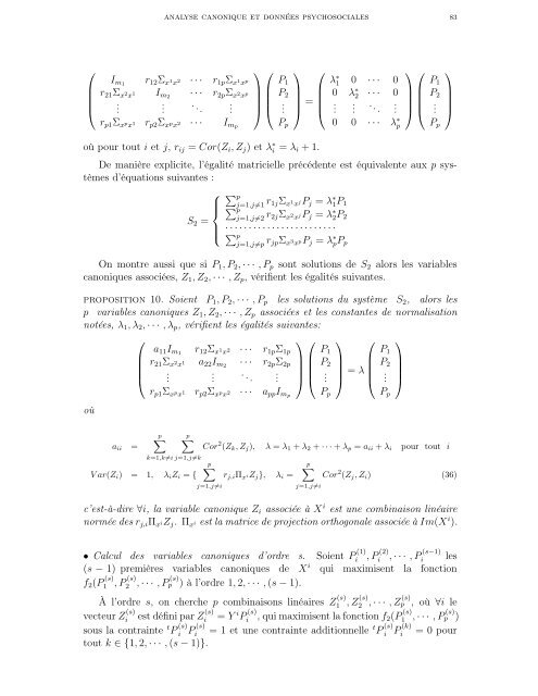 LES ANALYSES CANONIQUES SIMPLE ET GÉNÉRALISÉE ...