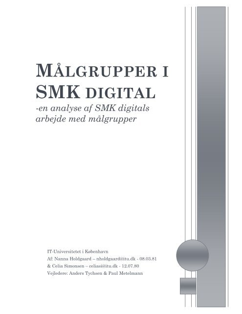 MÅLGRUPPER I SMK DIGITAL - Statens Museum for Kunst