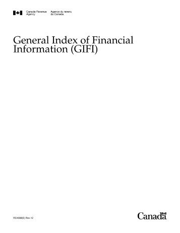 General Index of Financial Information (GIFI) - Agence du revenu du ...